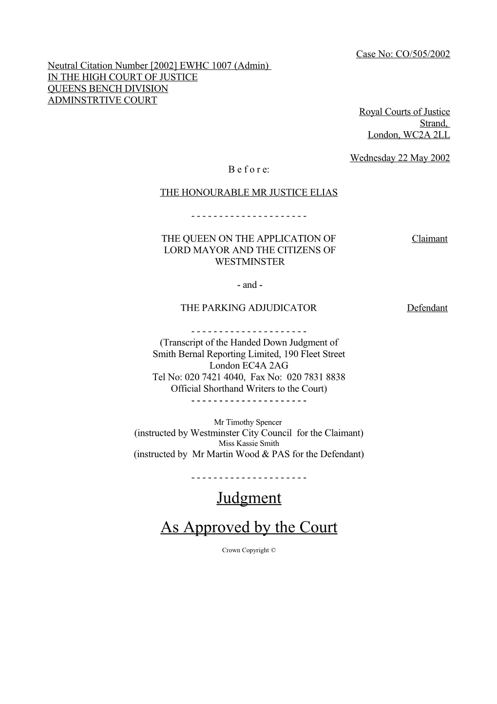 Court of Appeal Judgment Template s3