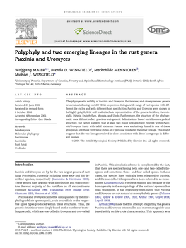 Polyphyly and Two Emerging Lineages in the Rust Genera Puccinia and Uromyces