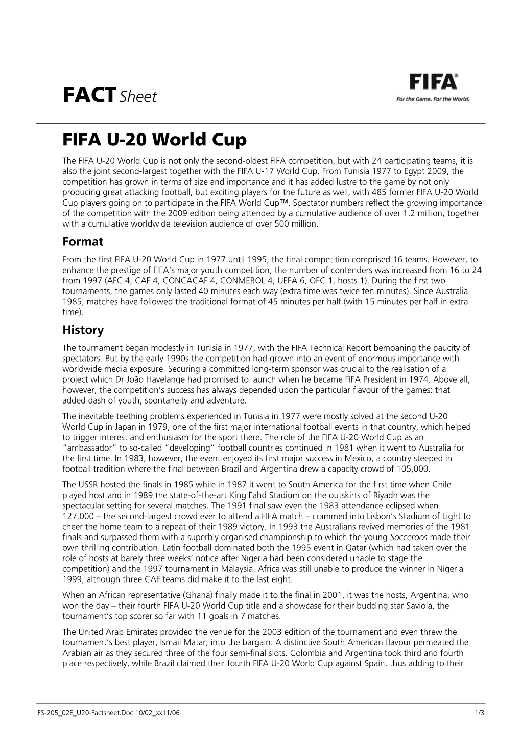 Factsheet.Doc 10/02 Xx11/06 1/3 FACT Sheet