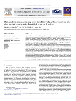 Amantadine May Lower the Efficacy of Pegylated Interferon Plus Ribavirin In