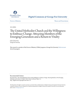 The United Methodist Church and the Willingness to Embrace Change: Attracting