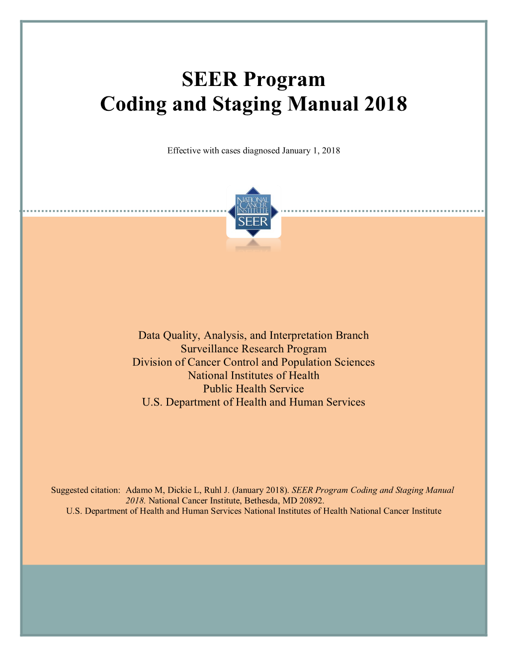 SEER Program Coding and Staging Manual 2018