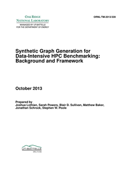 Synthetic Graph Generation for Data-Intensive HPC Benchmarking: Background and Framework