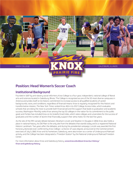 Position: Head Women's Soccer Coach