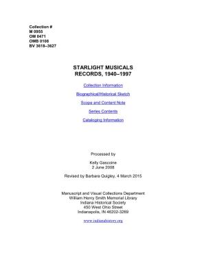 Starlight Musicals Records, 1940–1997