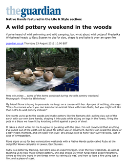 A Wild Pottery Weekend in the Woods