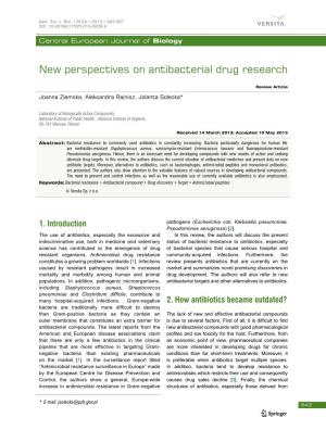 New Perspectives on Antibacterial Drug Research