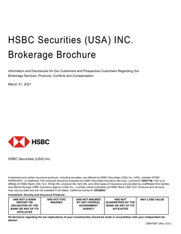 HSBC Securities (USA) INC. Brokerage Brochure