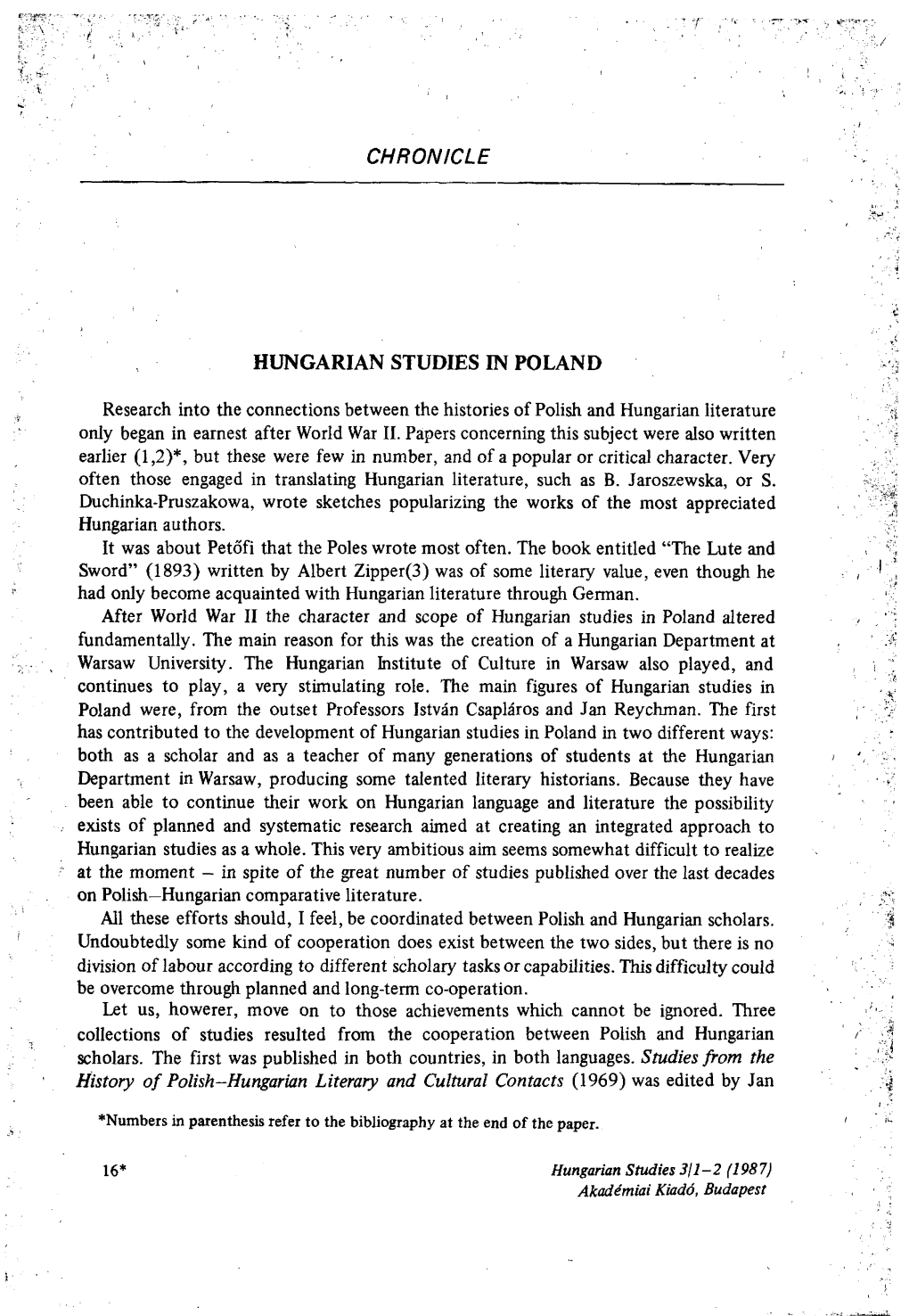 HUNGARIAN STUDIES 3. Nemzetközi Magyar Filológiai Társaság