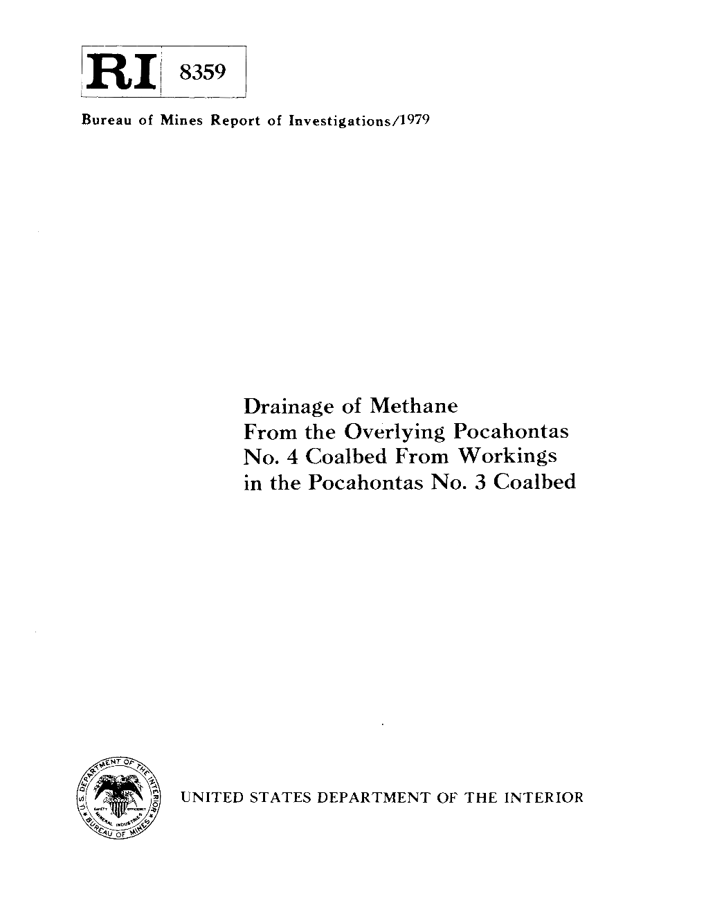 Drainage of Methane from the Overlying Pocahontas No