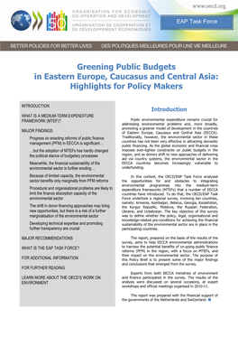 Greening Public Budgets in Eastern Europe, Caucasus and Central Asia: Highlights for Policy Makers