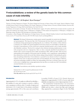 Y-Microdeletions: a Review of the Genetic Basis for This Common Cause of Male Infertility