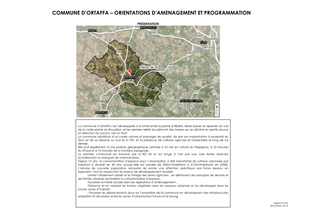 Commune D'ortaffa – Orientations D'amenagement Et Programmation