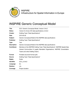 INSPIRE Generic Conceptual Model