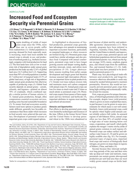Increased Food and Ecosystem Security Via Perennial Grains