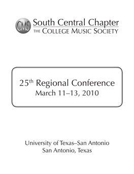 25Th Regional Conference March 11–13, 2010