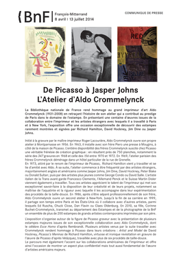Exposition De Picasso À Jasper Johns