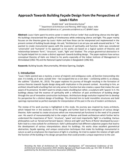 Approach Towards Building Façade Design from the Perspectives Of