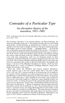 Comrades of a Particular Type