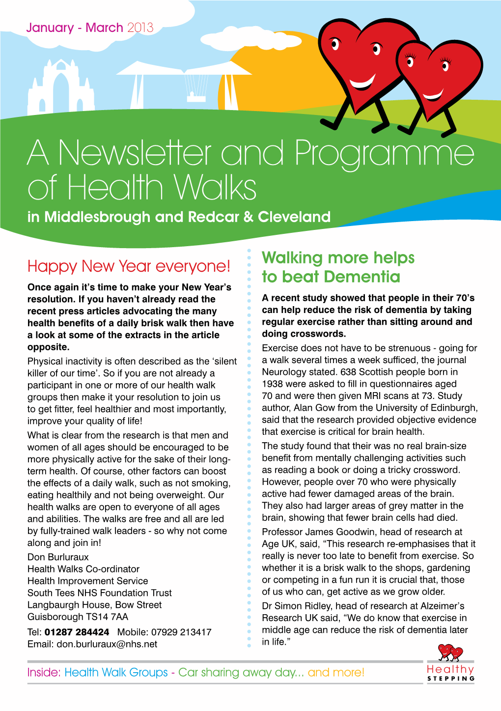 A Newsletter and Programme of Health Walks in Middlesbrough and Redcar & Cleveland