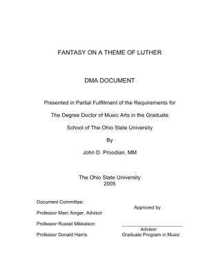Fantasy on a Theme of Luther Dma Document