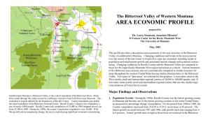 The Bitterroot Valley of Western Montana Area Economic Profile