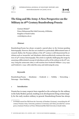 The King and His Army: a New Perspective on the Military in 18Th Century Brandenburg-Prussia