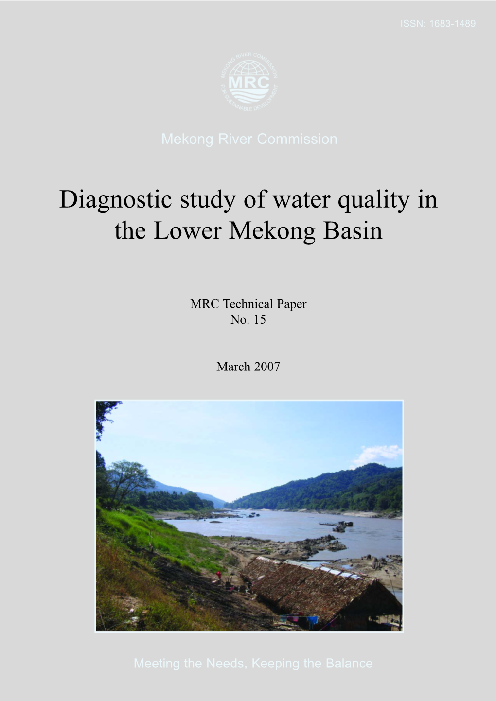 Diagnostic Study of Water Quality in the Lower Mekong Basin