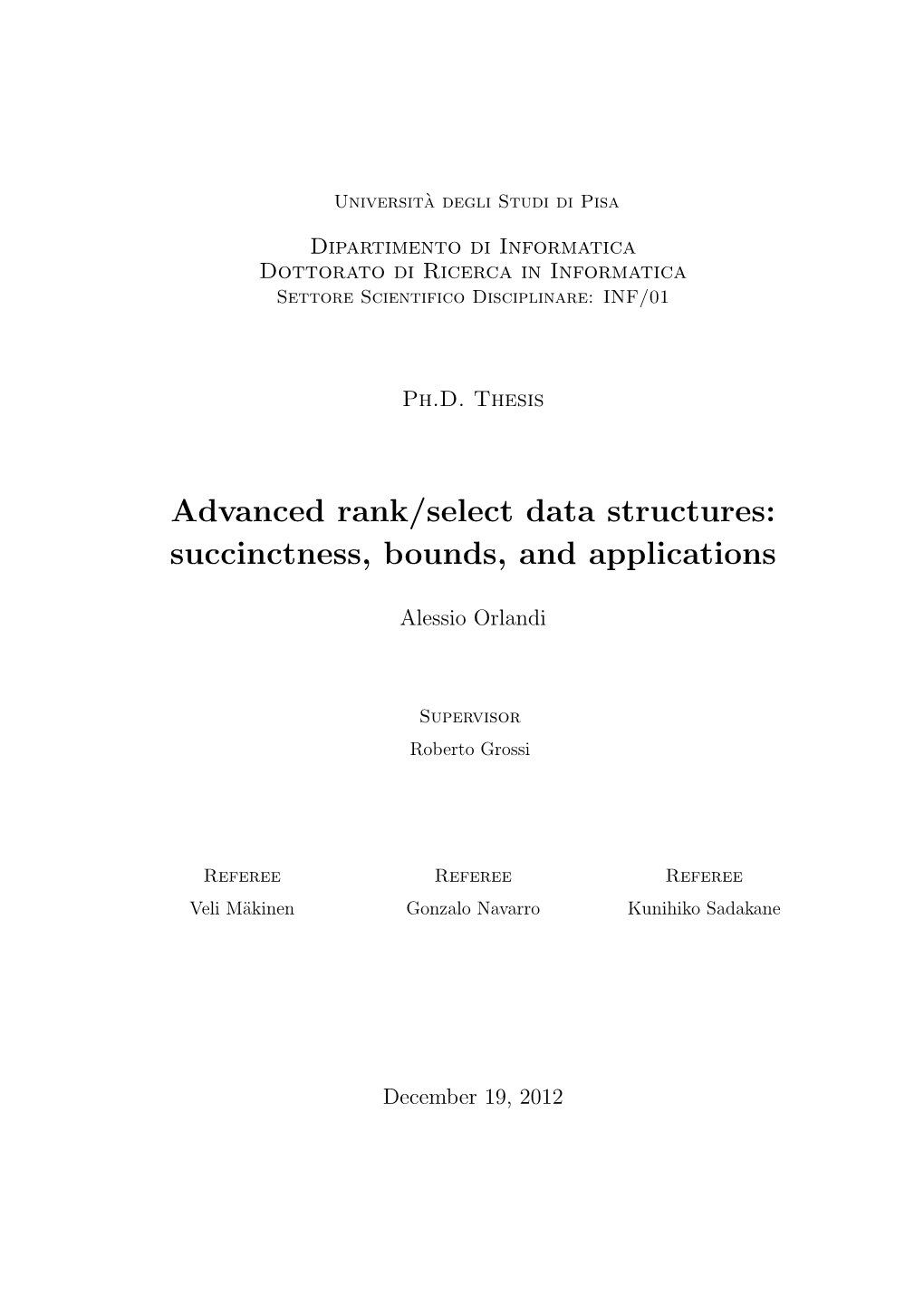 Advanced Rank/Select Data Structures: Succinctness, Bounds, and Applications