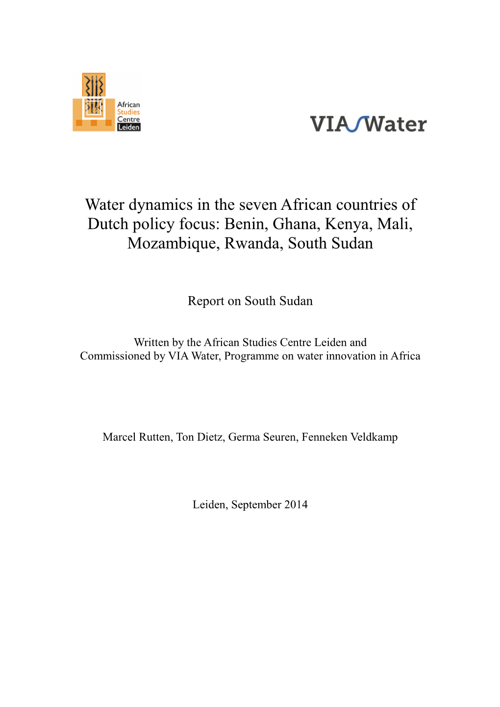 Water Dynamics in the Seven African Countries of Dutch Policy Focus: Benin, Ghana, Kenya, Mali, Mozambique, Rwanda, South Sudan