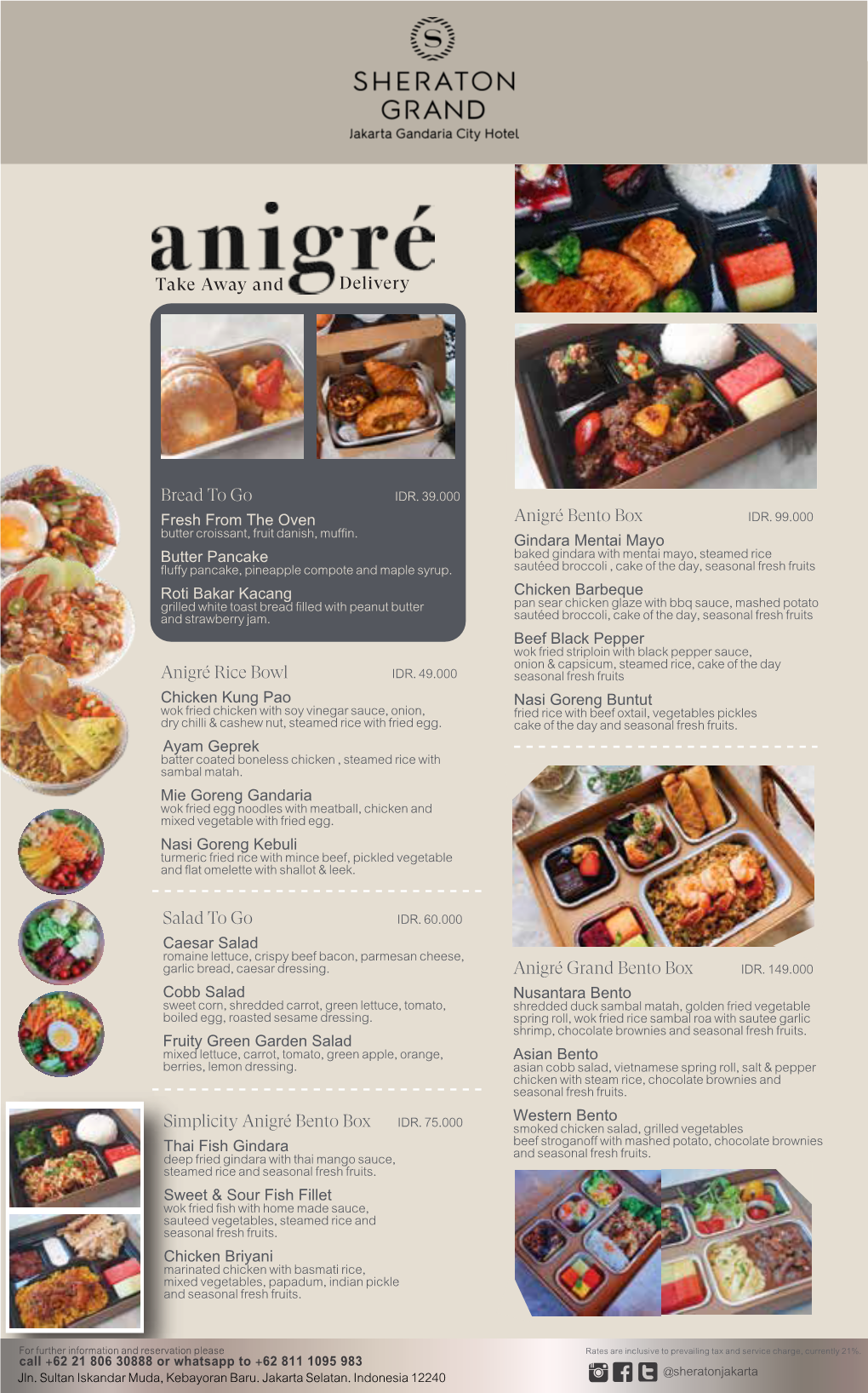 Take Aways and Delivery Menu