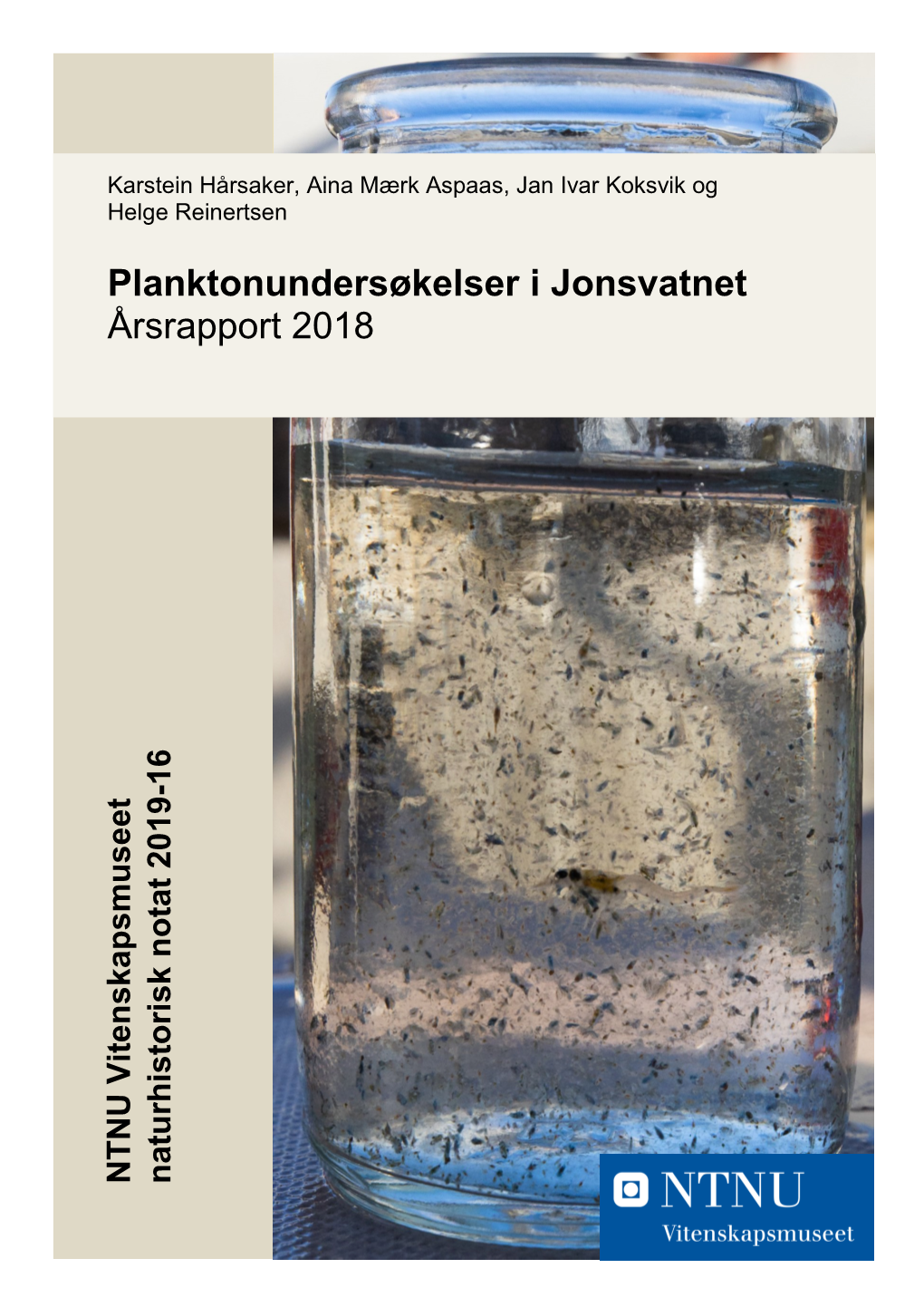 Planktonundersøkelser I Jonsvatnet Årsrapport 2018