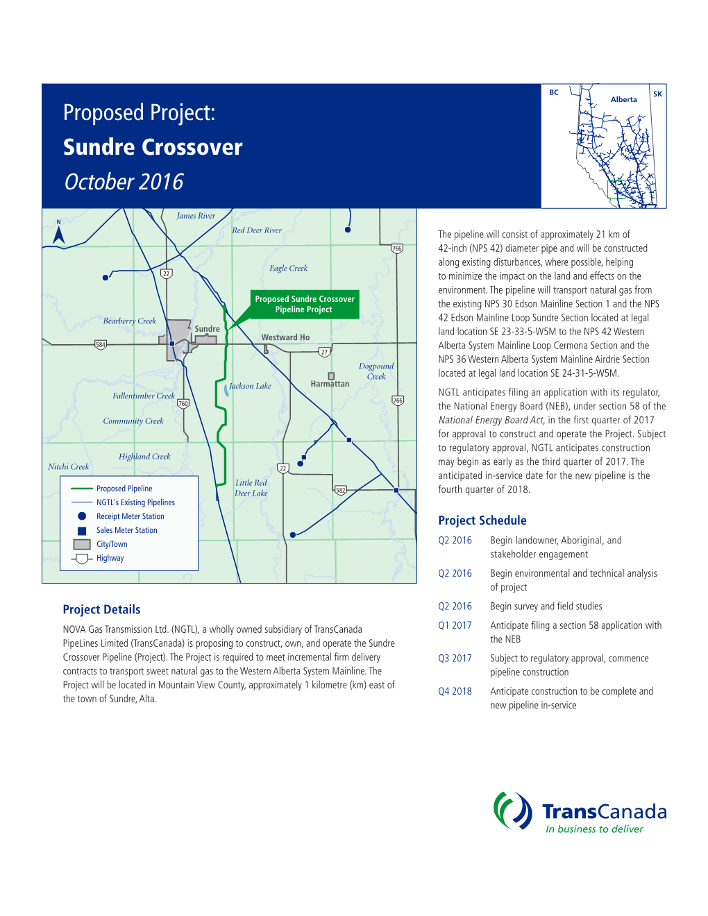 Proposed Project: Sundre Crossover October 2016