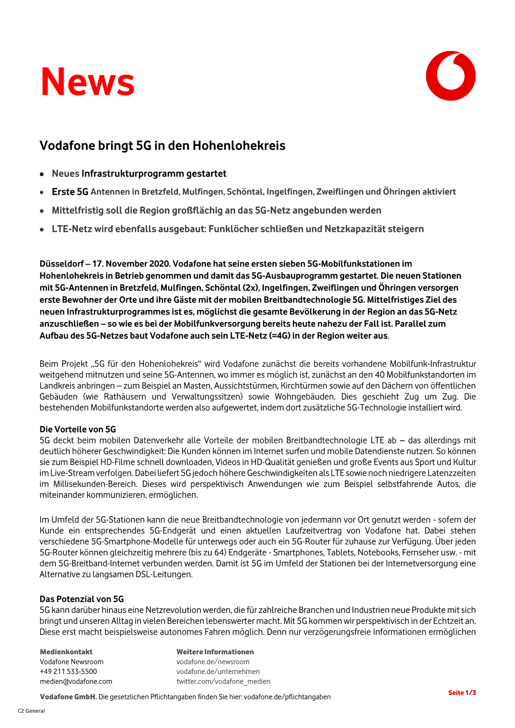 Vodafone Bringt 5G in Den Hohenlohekreis