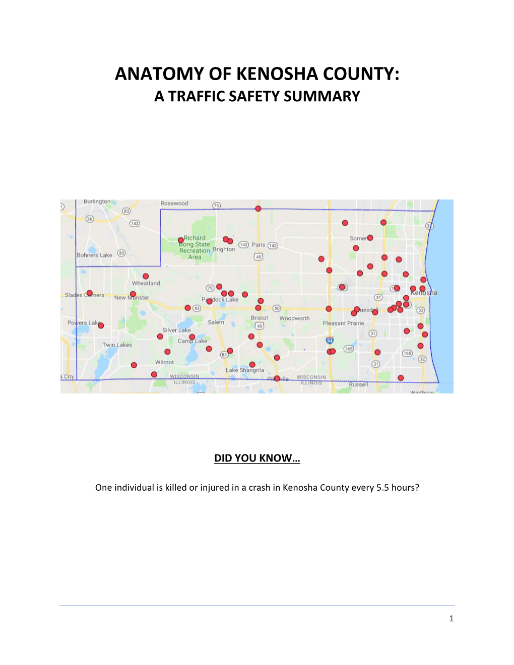 Anatomy of Kenosha County: a Traffic Safety Summary