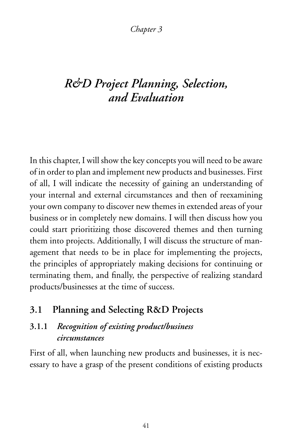 R&D Project Planning, Selection, and Evaluation