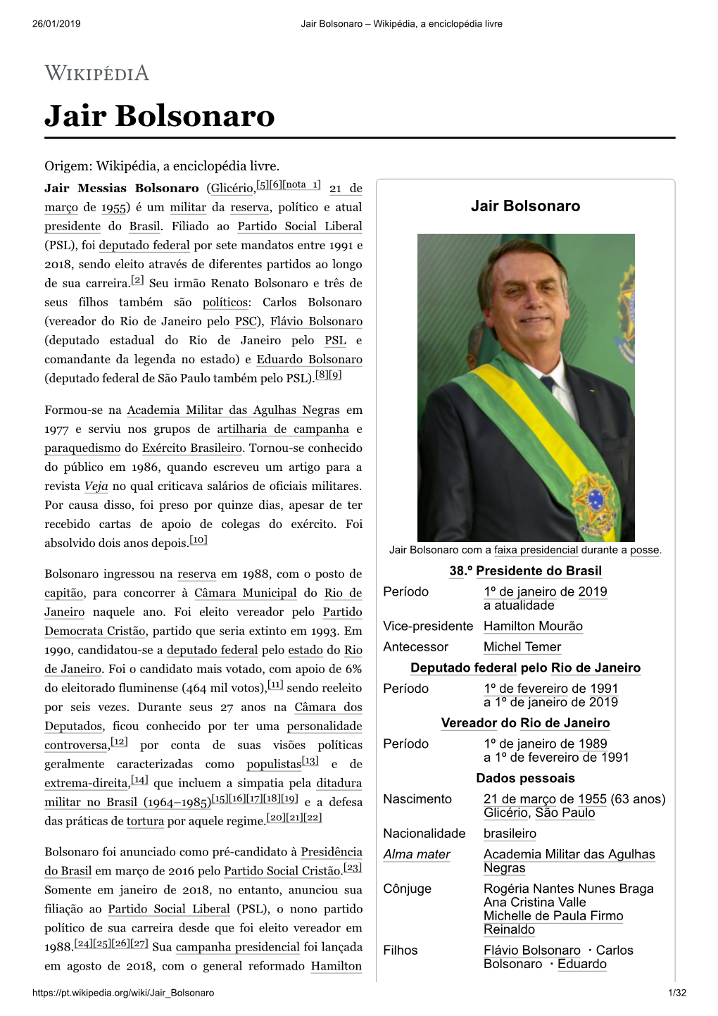 Jair Bolsonaro – Wikipédia, a Enciclopédia Livre