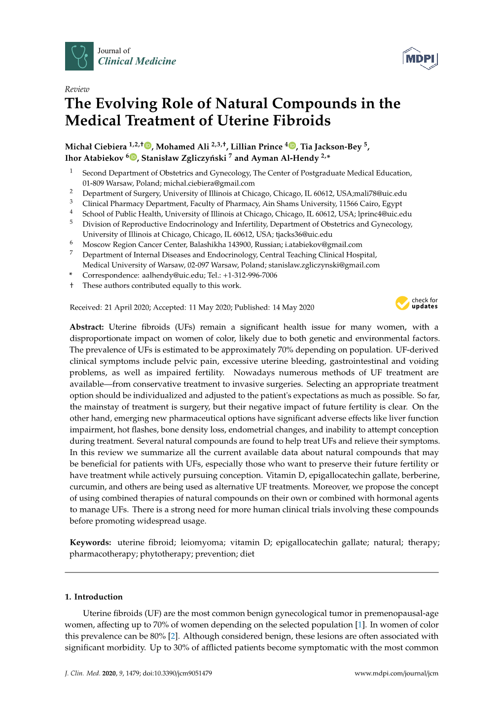 The Evolving Role of Natural Compounds in the Medical Treatment of Uterine Fibroids