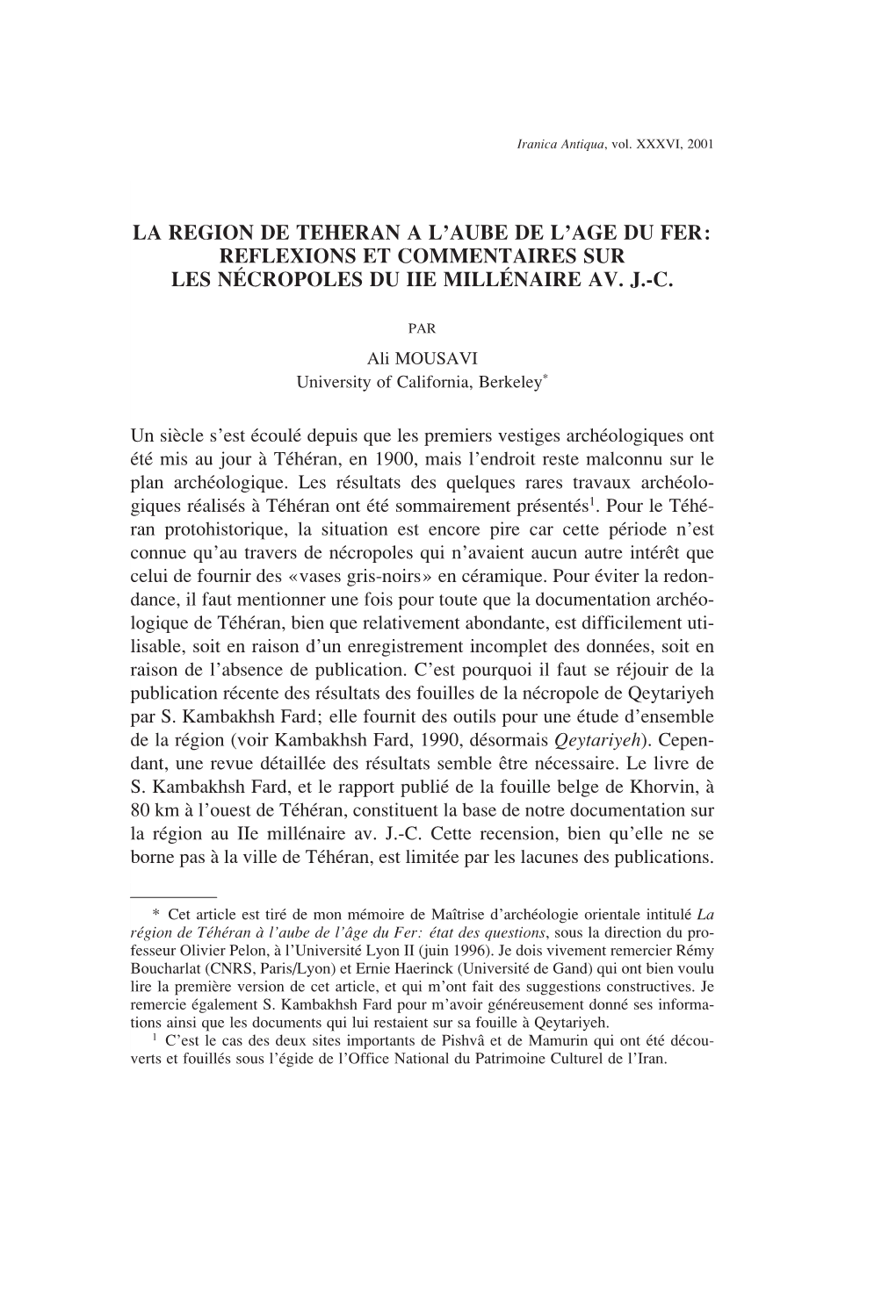 Reflexions Et Commentaires Sur Les Nécropoles Du Iie Millénaire Av