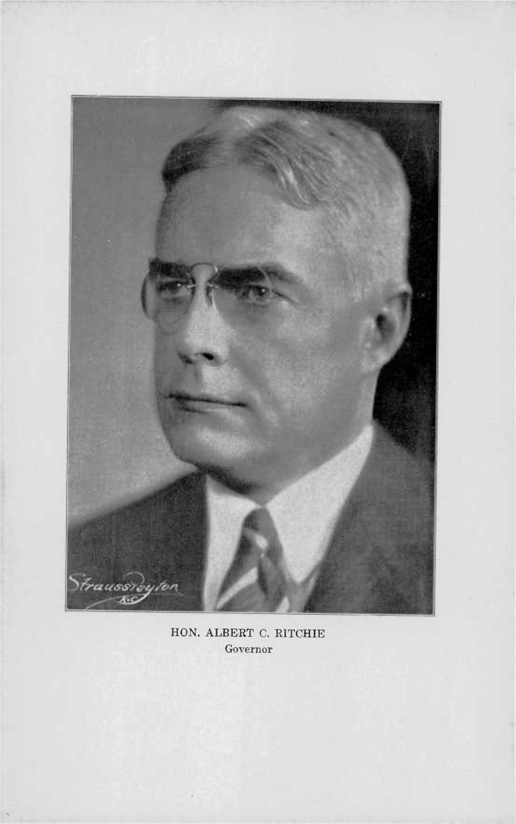 HON. ALBERT C. RITCHIE Governor