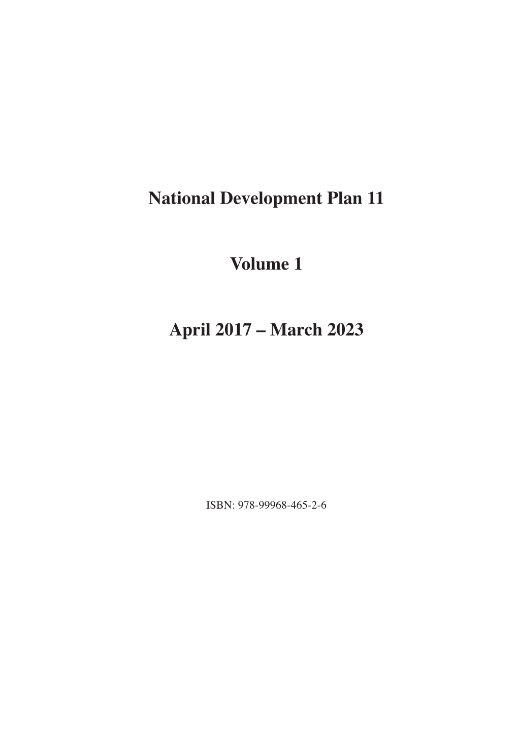 National Development Plan 11 Volume 1 April 2017 – March 2023