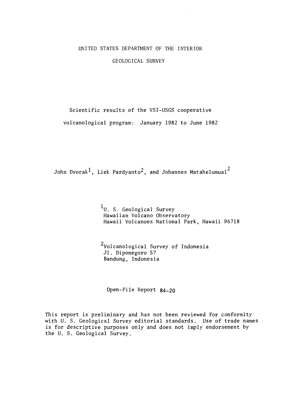 Scientific Results of the VSI-USGS Cooperative Volcanological Program