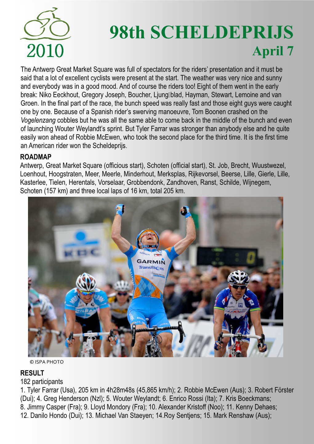 98Th SCHELDEPRIJS April 7