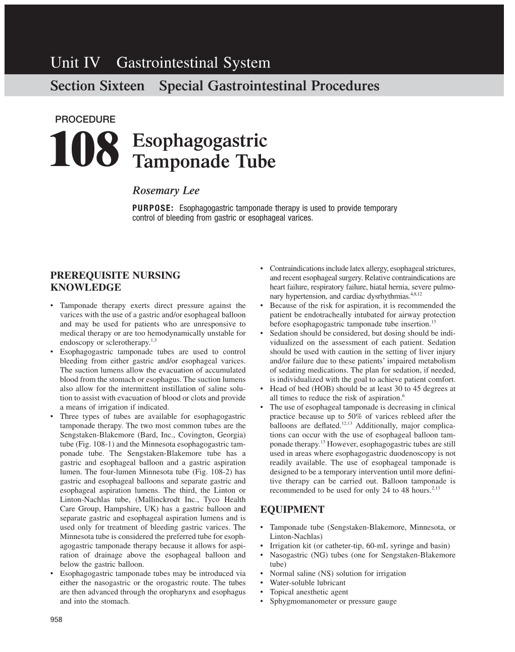 Esophagogastric Tamponade Tube