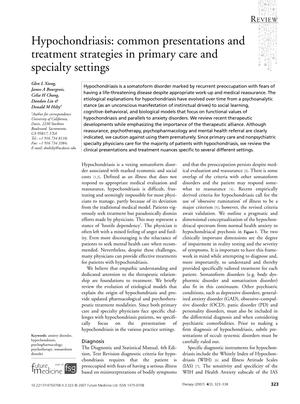 Common Presentations and Treatment Strategies in Primary Care and Specialty Settings