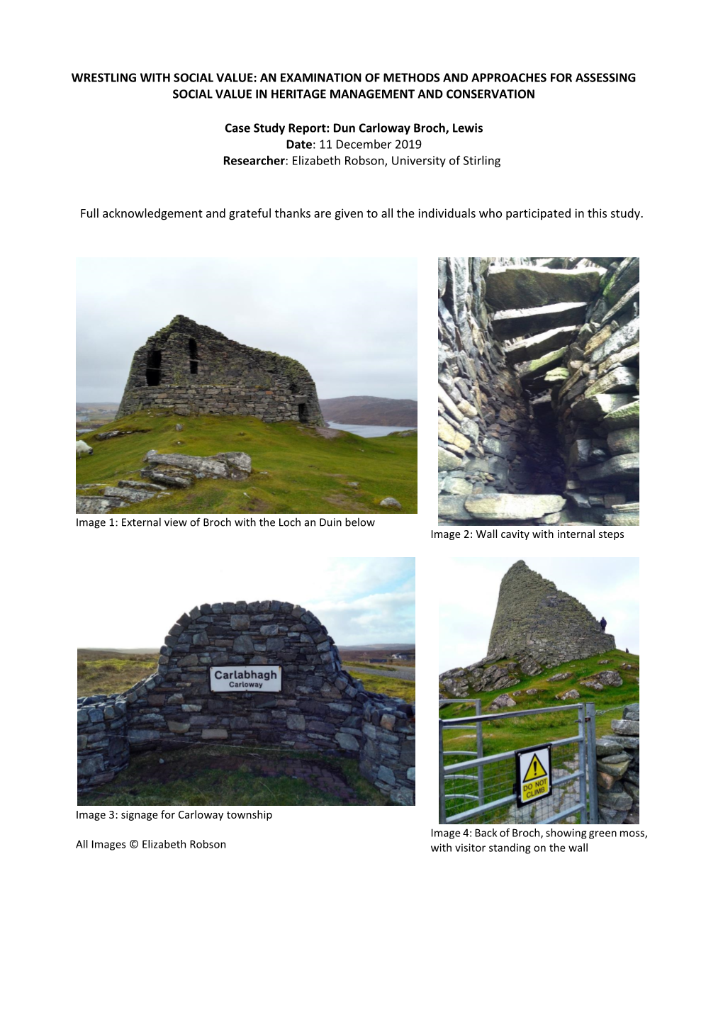 Site Report Dun Carloway Broch