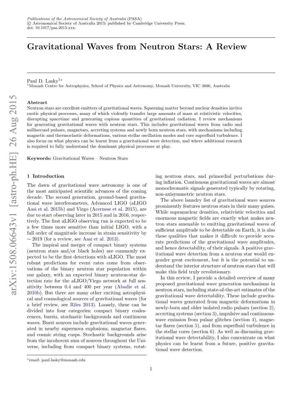 Gravitational Waves from Neutron Stars: a Review