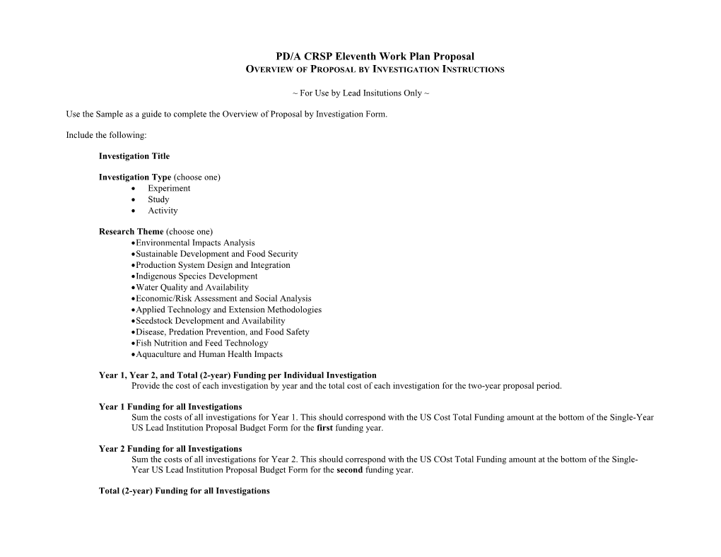 Pd/A Crsp Eleventh Work Plan Proposal