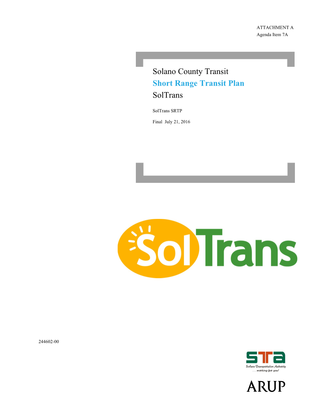 Solano County Transit Short Range Transit Plan Soltrans