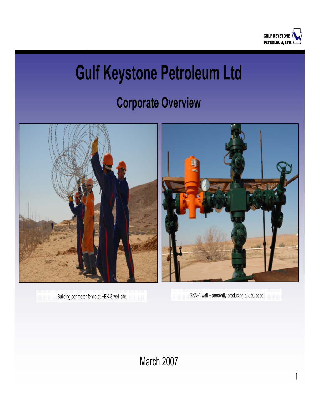 Gulf Keystone Petroleum Ltd Corporate Overview